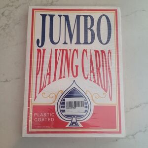 Jumbo Plastic Coated Playing Cards 8x11 For Kids Or Senior Gag Gift NWT Sealed